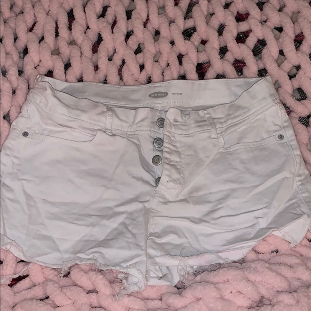 WHITE old navy boyfriend shorts